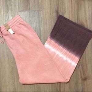 Victoria's Secret Pink White Purple Ombre Wide Leg Lounge Joggers Sweat Pants